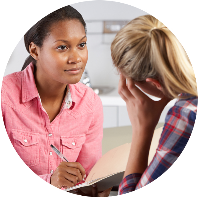 provider taking notes with a patient